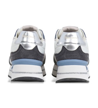 Pepe Jeans Rusper Glitter Leather Sneakers blue