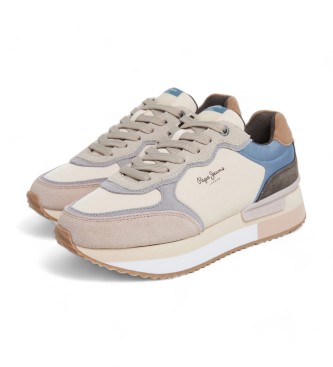 Pepe Jeans Zapatillas de piel Rusper Mania beige