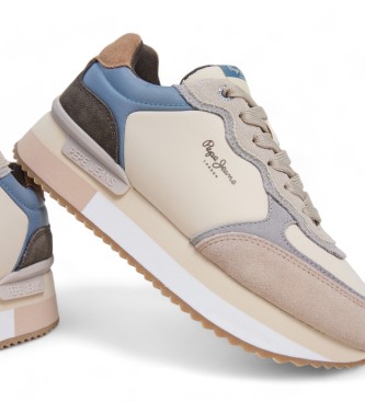 Pepe Jeans Zapatillas de piel Rusper Mania beige