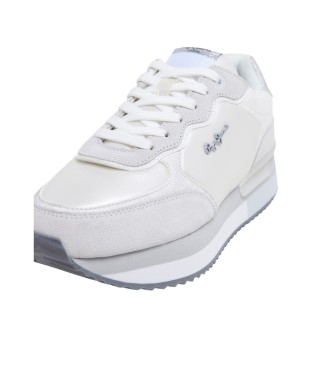 Pepe Jeans Sneakers Rusper Shine in pelle bianca