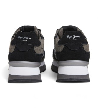 Pepe Jeans Rusper Stars leather trainers black