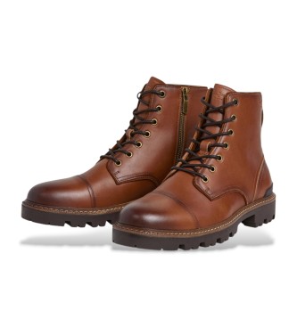 Pepe Jeans Ryan Brit brown leather ankle boots