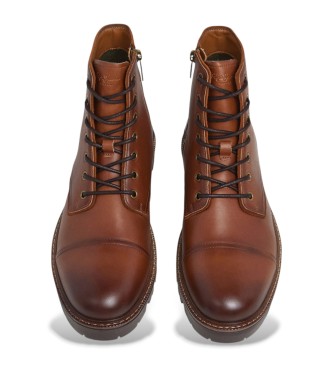 Pepe Jeans Ryan Brit brown leather ankle boots