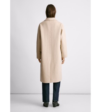 Pepe Jeans Beżowy płaszcz Sabrina