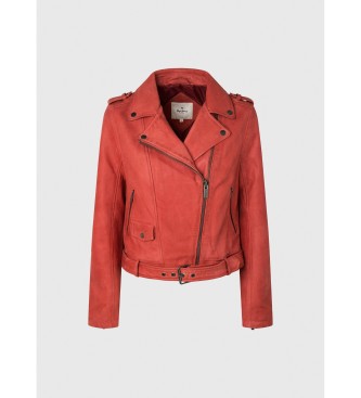 Pepe Jeans Giacca in pelle Sammy rossa