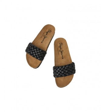 Pepe Jeans Anatomiczne sandały Oban Tree Sandals czarne