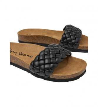 Pepe Jeans Anatomiczne sandały Oban Tree Sandals czarne