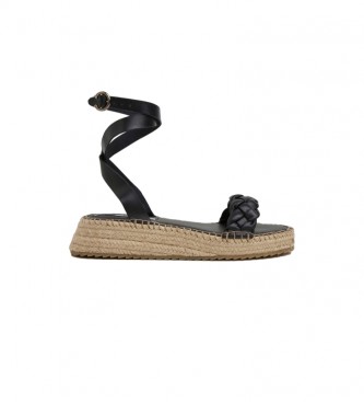 Pepe Jeans Sandalias de piel Kate Braided negro