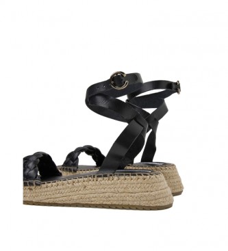 Pepe Jeans Kate Gevlochten leren sandalen zwart