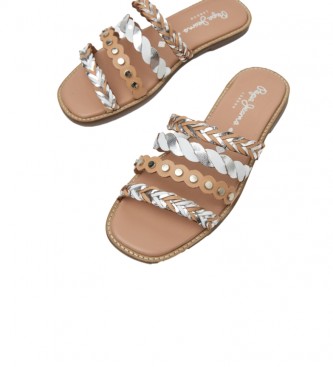 Pepe Jeans Irma Multistraps Leather Sandals brown