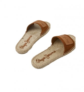 Pepe Jeans Siva Berry brown leather sandals