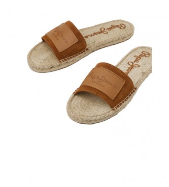 Pepe Jeans Siva Berry brown leather sandals