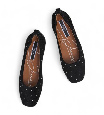 Pepe Jeans Sandie, bailarinas em pele, preto