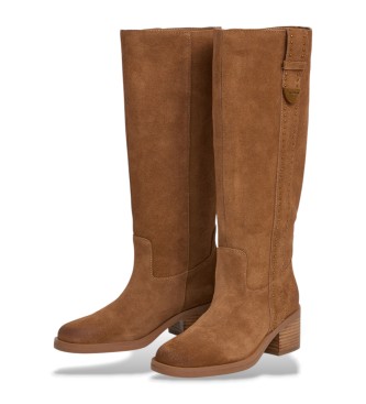 Pepe Jeans Botas de piel Sandy Studs marrn