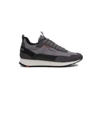 Pepe Jeans Slab Trend Run grey leather sneakers