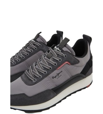 Pepe Jeans Slab Trend Run grey leather sneakers