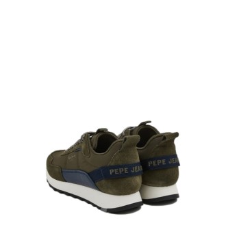 Pepe Jeans Slab Trend Run green leather shoes