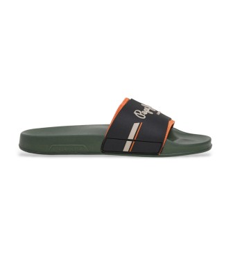 Pepe Jeans Chinelos de dedo verdes Slider Glam