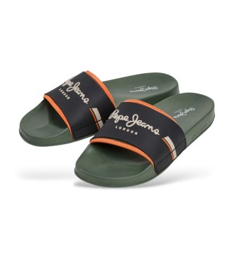 Pepe Jeans Chinelos de dedo verdes Slider Glam