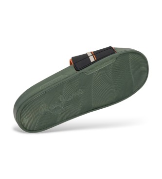 Pepe Jeans Chinelos de dedo verdes Slider Glam