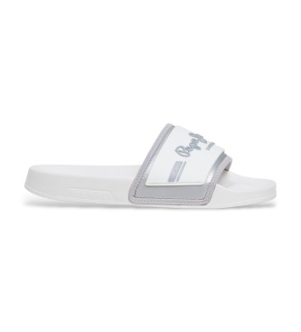 Pepe Jeans Infradito scorrevoli in metallo bianco