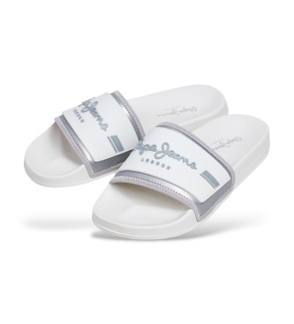 Pepe Jeans Infradito scorrevoli in metallo bianco