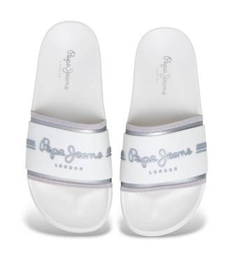 Pepe Jeans Infradito scorrevoli in metallo bianco
