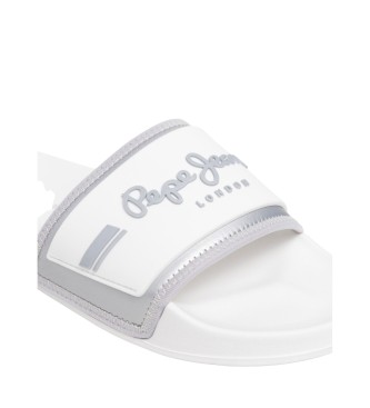 Pepe Jeans Infradito scorrevoli in metallo bianco