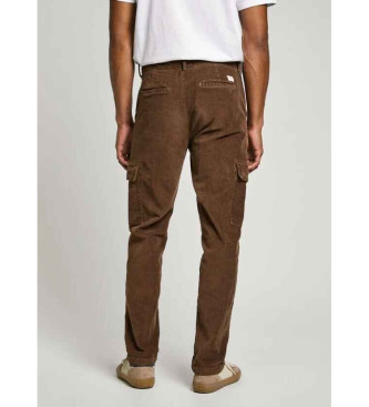 Pepe Jeans Schmale Cargo-Cord-Hose braun