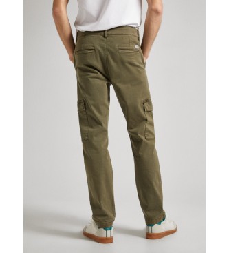 Pepe Jeans Pantaloni cargo slim verdi