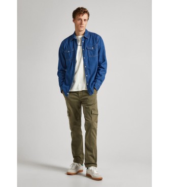 Pepe Jeans Pantaloni cargo slim verdi