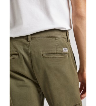 Pepe Jeans Pantaloni cargo slim verdi