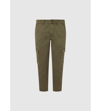 Pepe Jeans Pantaloni cargo slim verdi