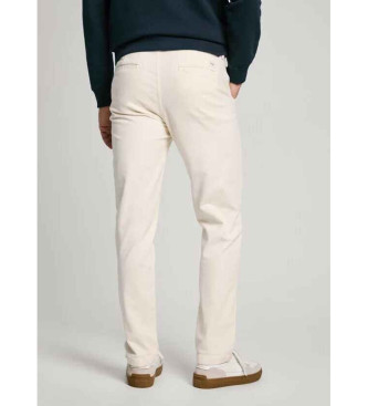 Pepe Jeans Chinobyxor Slim Corduroy vit