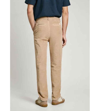 Pepe Jeans Schlanke beigefarbene Chino-Hose aus Kord