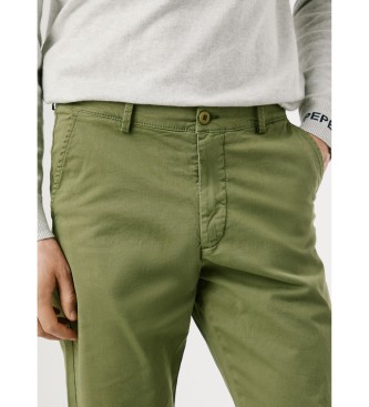 Pepe Jeans Calça Slim Chino Twill verde