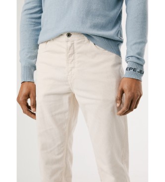 Pepe Jeans Calça Slim Five Pockets Corduroy bege