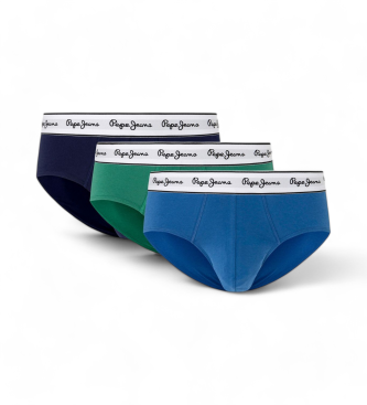 Pepe Jeans 3er-Pack Solid-Slips navy, grn, blau