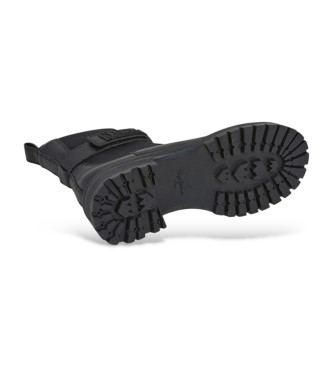 Pepe Jeans Stivaletti Stacy Glow in pelle nera