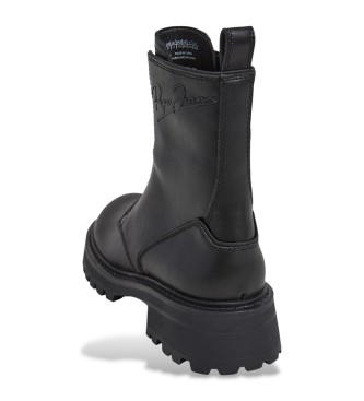 Pepe Jeans Stivaletti in pelle nera Stacy Hug