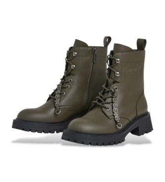Pepe Jeans Stivaletti Stacy Play in pelle verde 