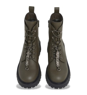 Pepe Jeans Stivaletti Stacy Play in pelle verde 