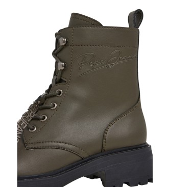 Pepe Jeans Stivaletti Stacy Play in pelle verde 