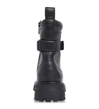 Pepe Jeans Stivaletti Stacy Snap in pelle nera