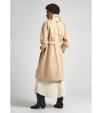 Pepe Jeans Brun stjerne-trenchcoat