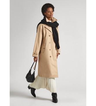 Pepe Jeans Brun stjerne-trenchcoat