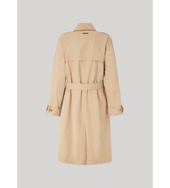 Pepe Jeans Brun stjerne-trenchcoat