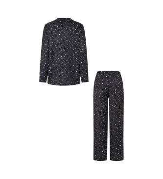 Pepe Jeans Set de pijama Star Silk negro