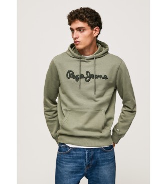 Pepe Jeans Sweatshirt med htte grn bomuld
