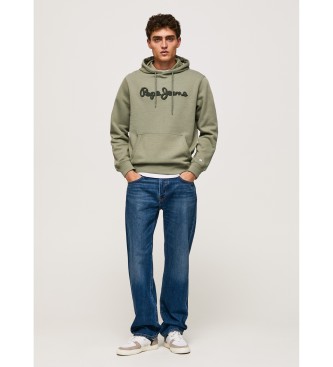 Pepe Jeans Sweatshirt med htte grn bomuld